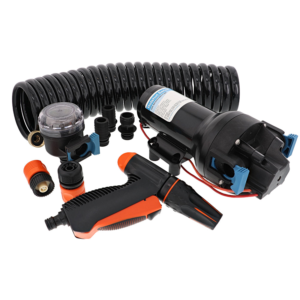 Jabsco HotShot HD6 Heavy Duty Washdown Pump w25 HoseCoil 12V 6 GPM 70 PSI P601J219N4A